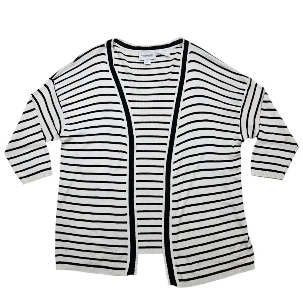 Vintage Emanuel Ungaro Silk Cardigan Sweater Womens Large Stripe Y2K Made in USA - Picture 2 of 10